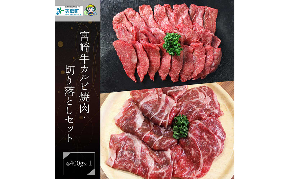 宮崎牛 カルビ焼肉・切り落とし セット