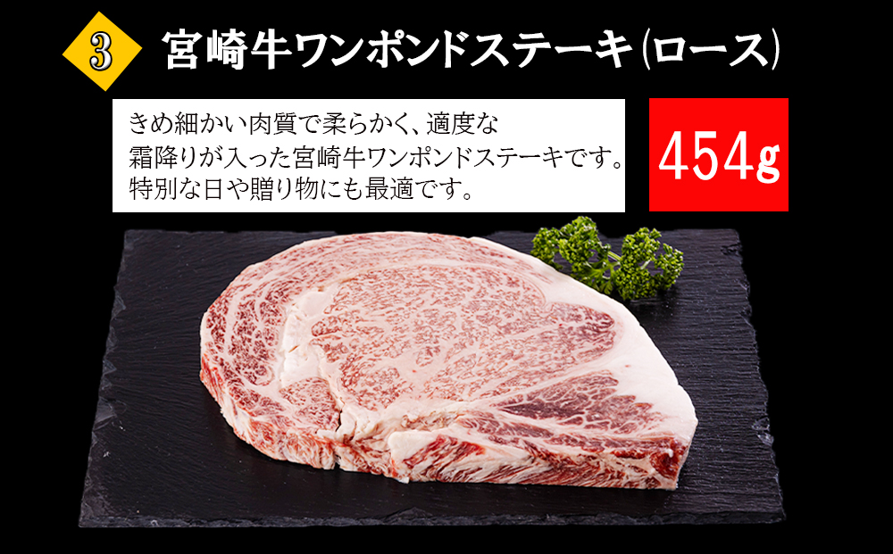 ３回定期便】 宮崎牛 ロースステーキ 600g 肩焼肉 400g ワンポンド