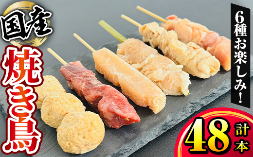 国産 鶏串48本セット(6種×8パック)