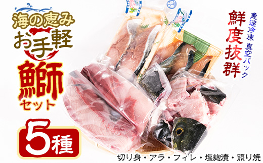 らくらく調理ぶりセット(5種) 魚セット ぶり 柵 刺身 ブリ 切り身 鰤 フィレ 焼くだけ 簡単調理 おかずセット 【山崎海産】yama-6022